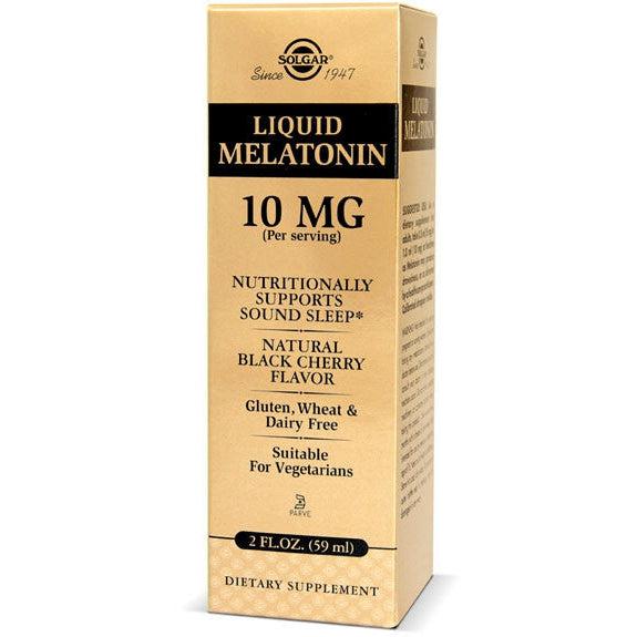 Solgar Liquid Melatonin 10 mg - Black Cherry-2 fl oz (59 mL)-N101 Nutrition