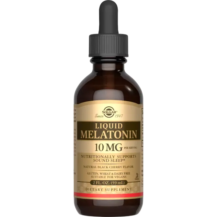 Solgar Liquid Melatonin 10 mg - Black Cherry-2 fl oz (59 mL)-N101 Nutrition