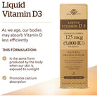 Solgar Liquid Vitamin D3 125 mcg (5000 IU) - Orange-2 fl oz (59 mL)-N101 Nutrition