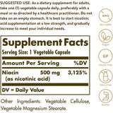 Solgar Niacin (Vitamin B3) 500 mg-100 vegetable capsules-N101 Nutrition