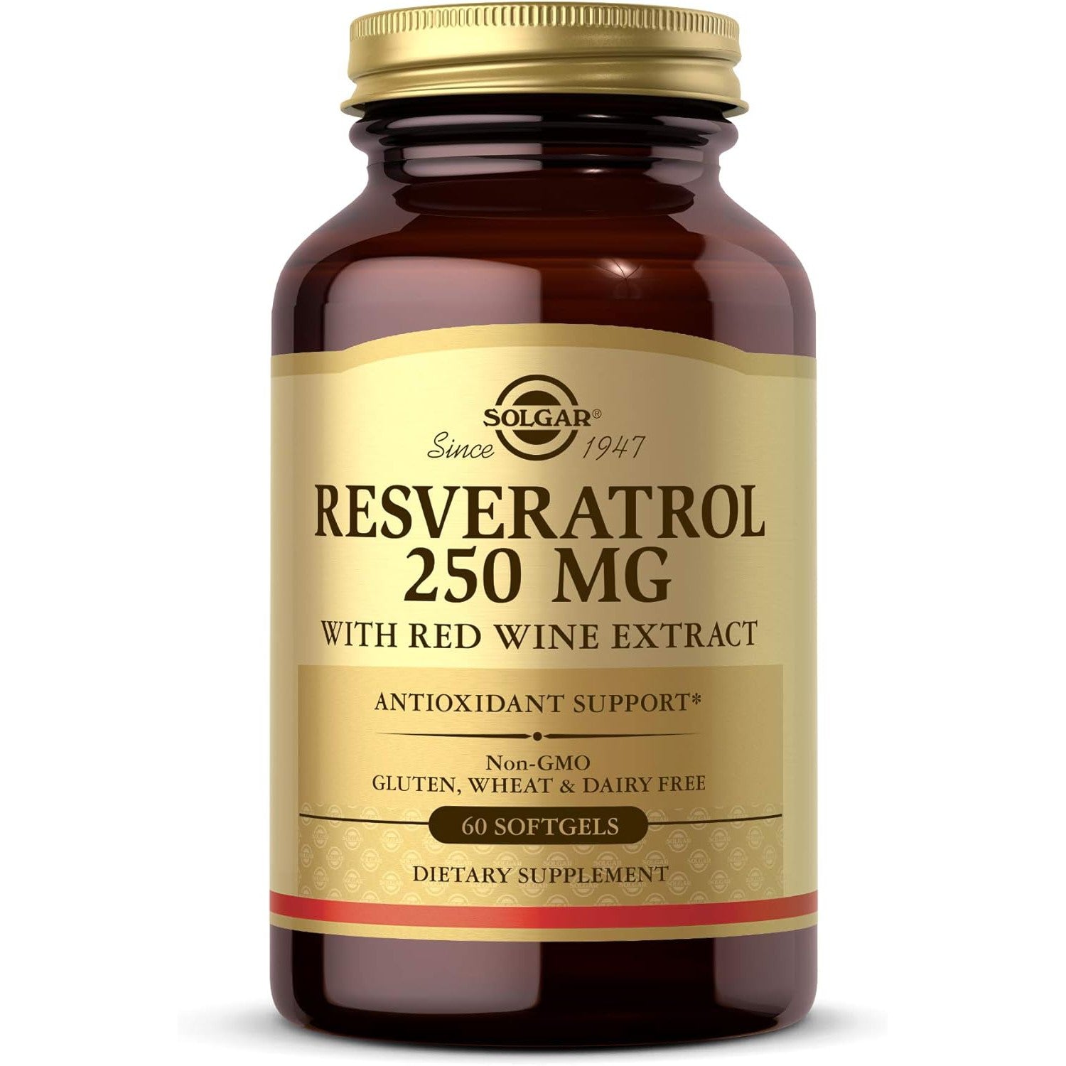 Solgar Resveratrol 250 mg with Red Wine Extract-60 softgels-N101 Nutrition