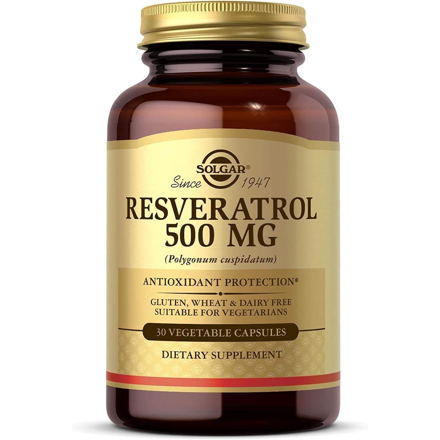 Solgar Resveratrol 500 mg-30 vegetable capsules-N101 Nutrition