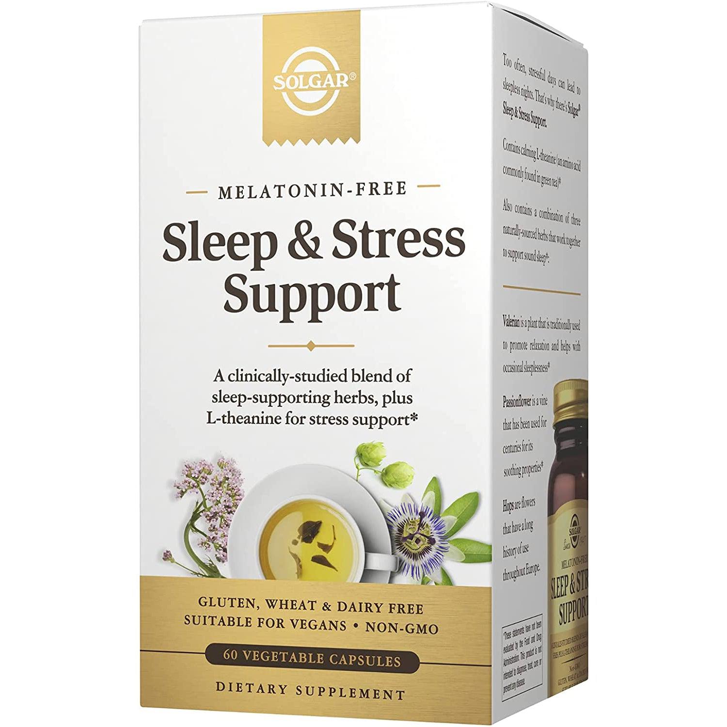 Solgar Sleep & Stress Support (EXP 03/2026 - FINAL SALE / NO RETURNS)-60 vegetable capsules-N101 Nutrition