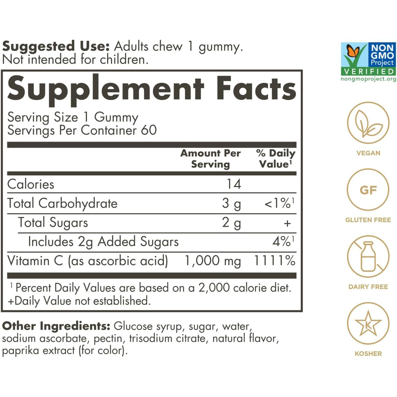 Solgar Ultra Potency Vitamin C Gummies 1000 mg-N101 Nutrition