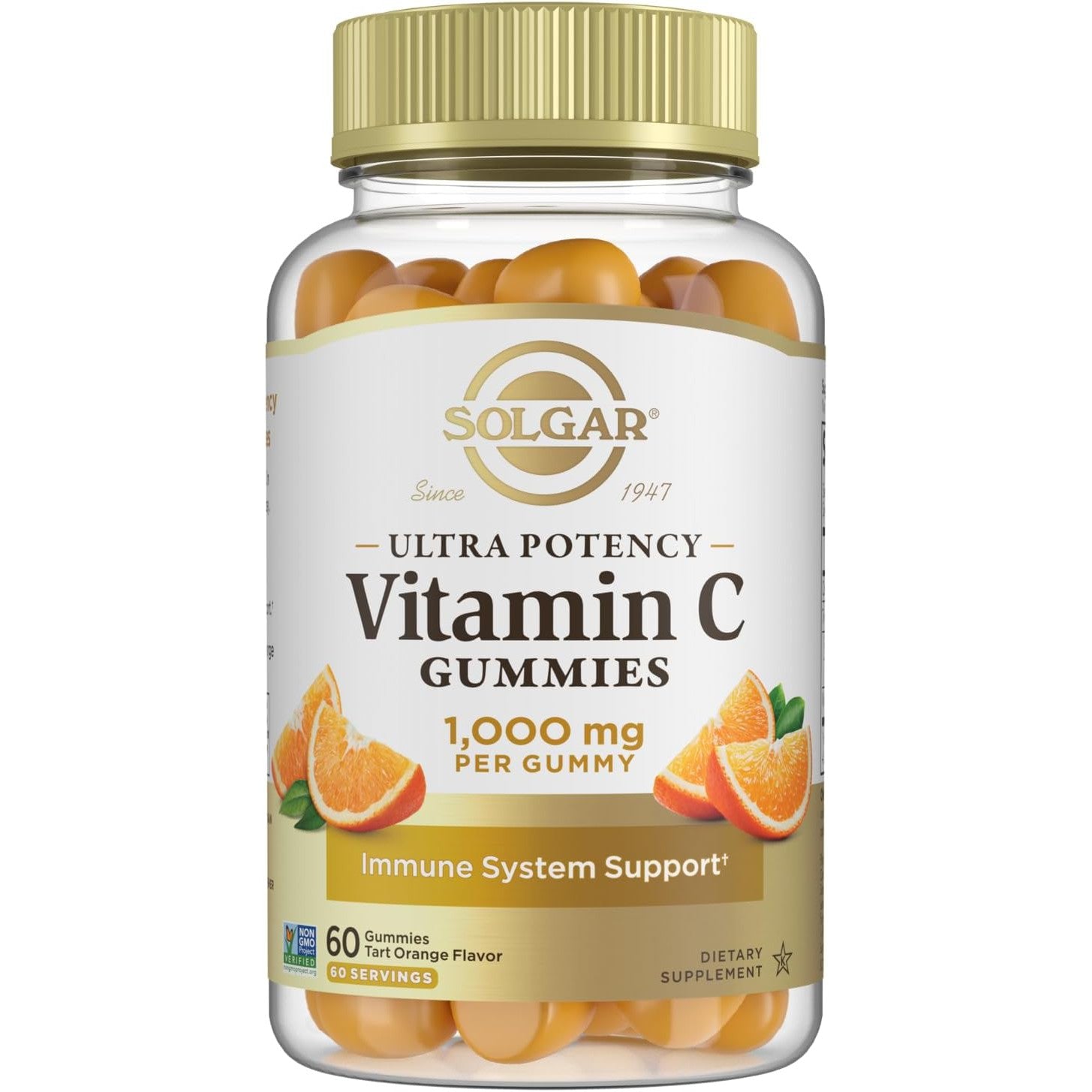 Solgar Ultra Potency Vitamin C Gummies 1000 mg-60 gummies-Tart Orange-N101 Nutrition