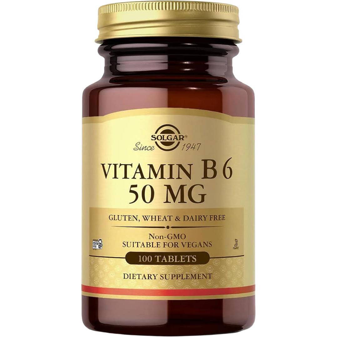 Solgar Vitamin B6 50 mg-100 tablets-N101 Nutrition