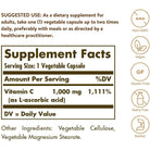 Solgar Vitamin C 1000 mg-250 vegetable capsules-N101 Nutrition