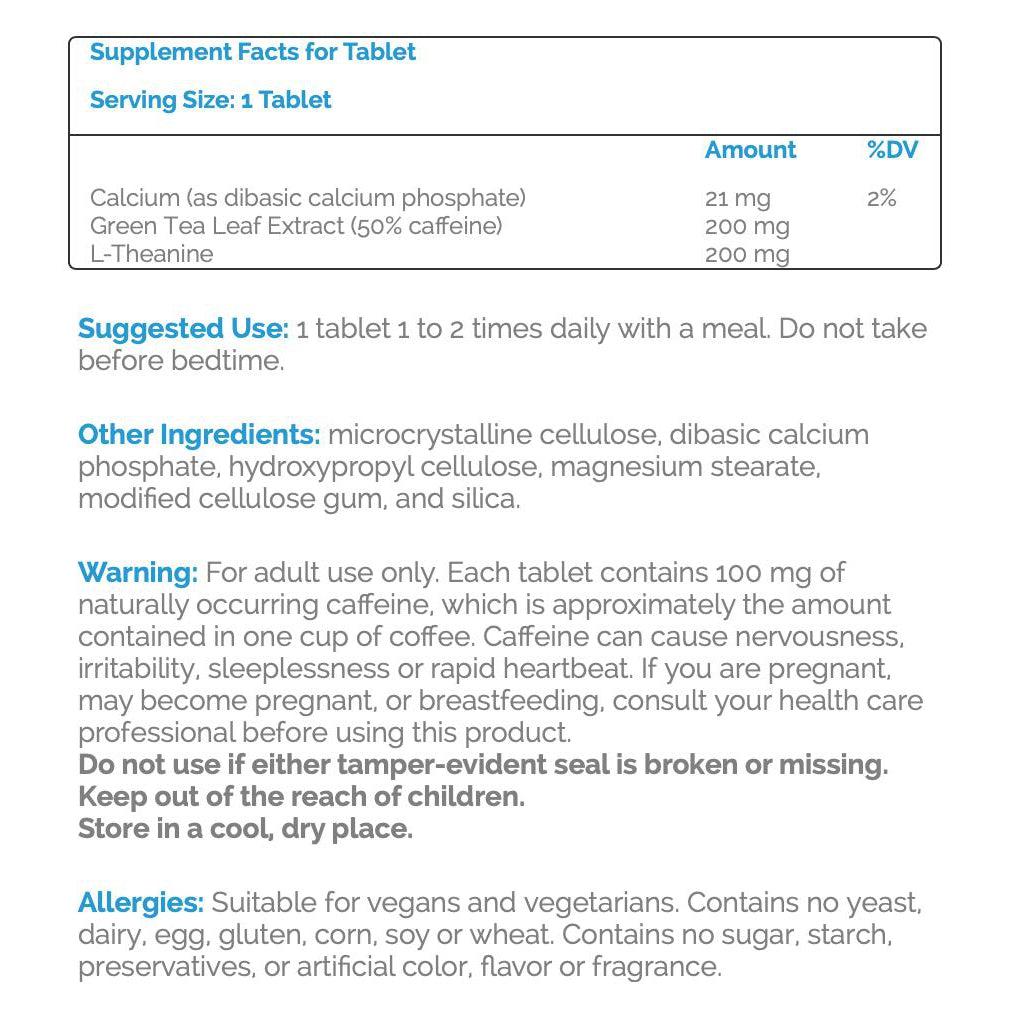 Source Naturals Caffeine + L-Theanine-60 tablets-N101 Nutrition