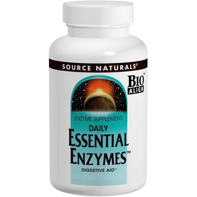 Source Naturals Daily Essential Enzymes (Vegetarian) 500 mg-240 vegetarian capsules-N101 Nutrition