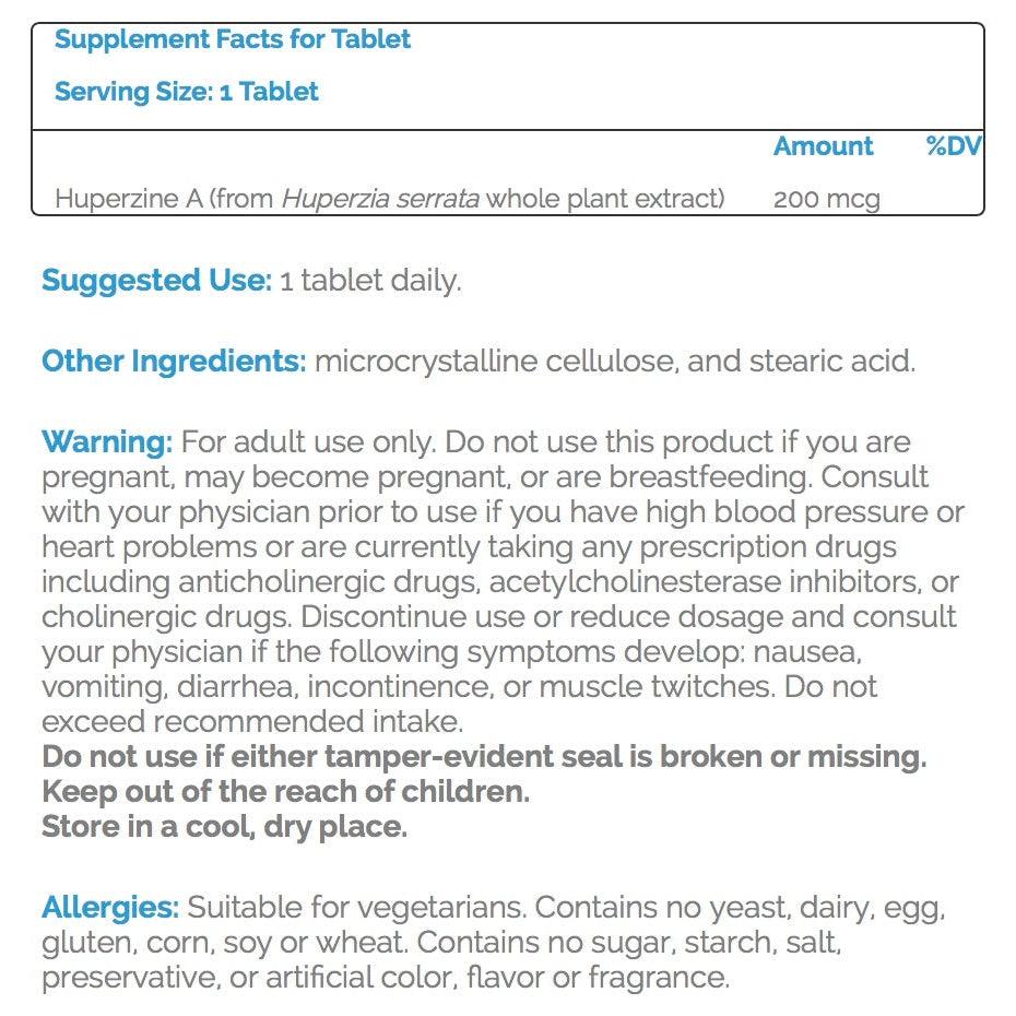 Source Naturals Huperzine A 200 mg-60 tablets-N101 Nutrition