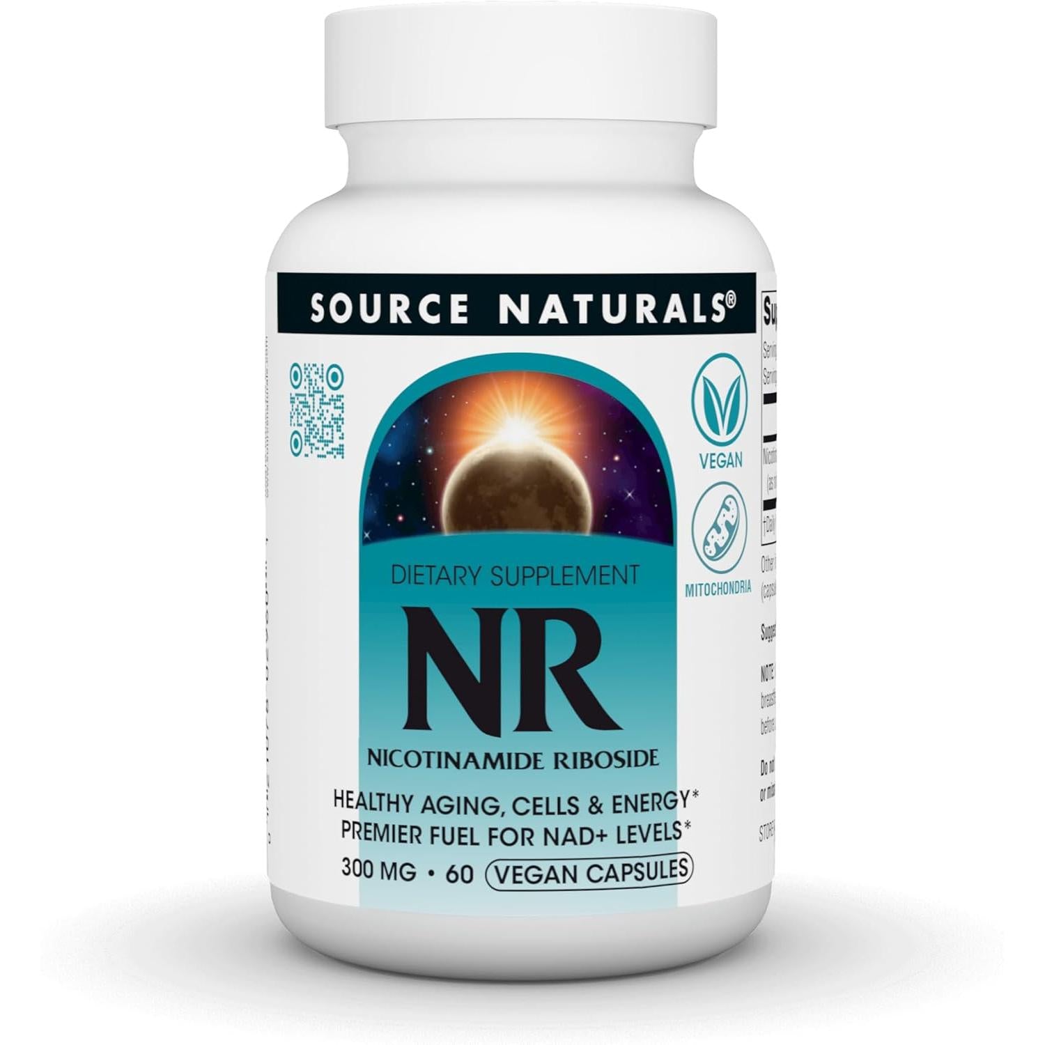 Source Naturals NR (Nicotinamide Riboside) 300 mg-60 vegan capsules-N101 Nutrition