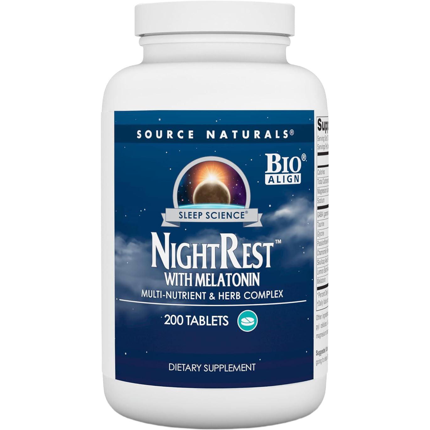 Source Naturals Sleep Science® NightRest with Melatonin-200 tablets-N101 Nutrition