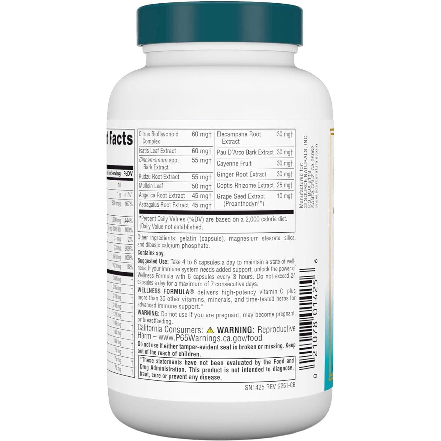 Source Naturals Wellness Formula (capsules)-N101 Nutrition