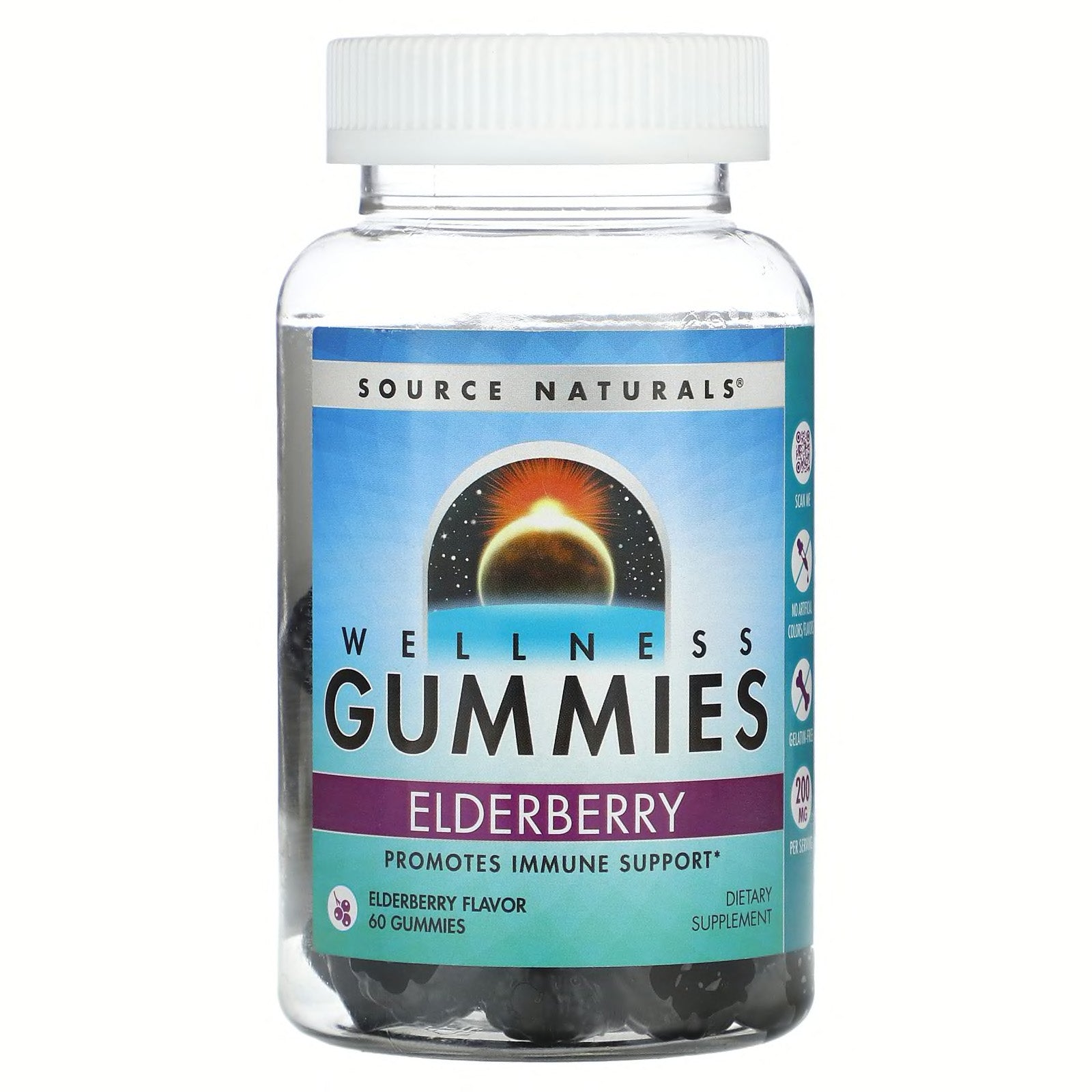 Source Naturals Wellness Gummies Elderberry-60 gummies-N101 Nutrition