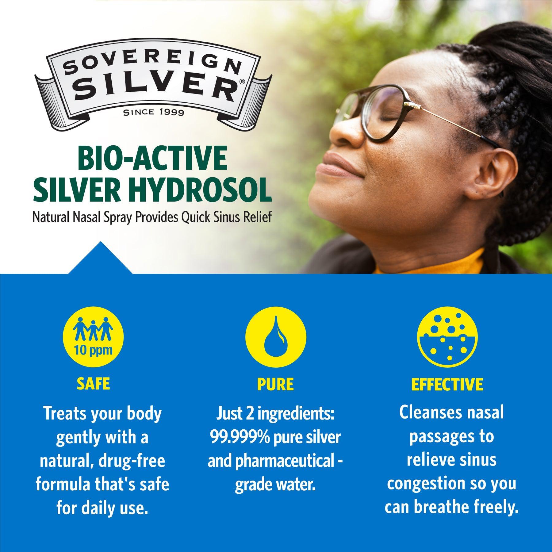 Sovereign Silver Bio-Active Silver Hydrosol Natural Nasal Spray-2 fl oz (59 mL)-N101 Nutrition