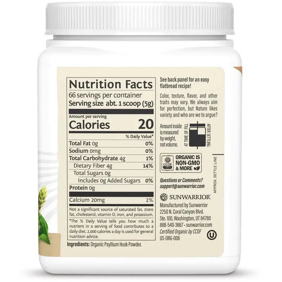 Sunwarrior Organic Psyllium Husk Powder-N101 Nutrition