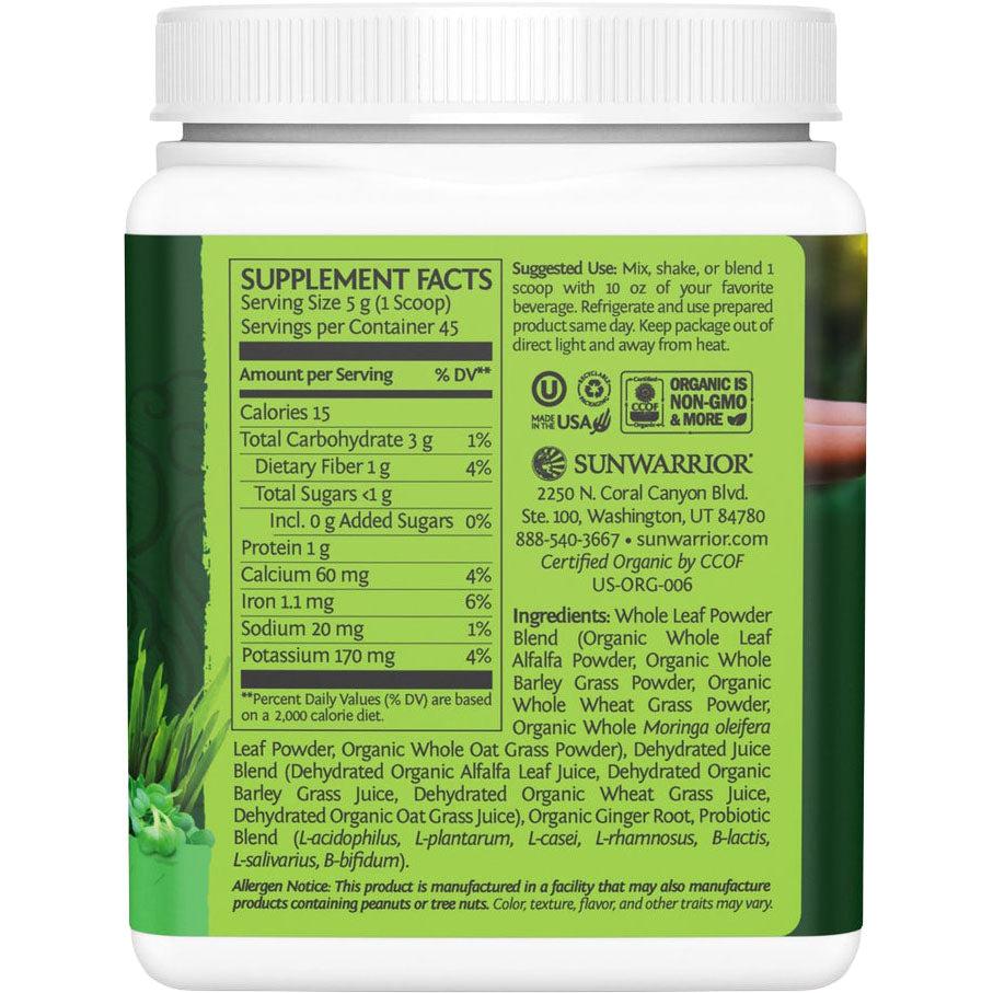 Sunwarrior Ormus Super Greens-N101 Nutrition