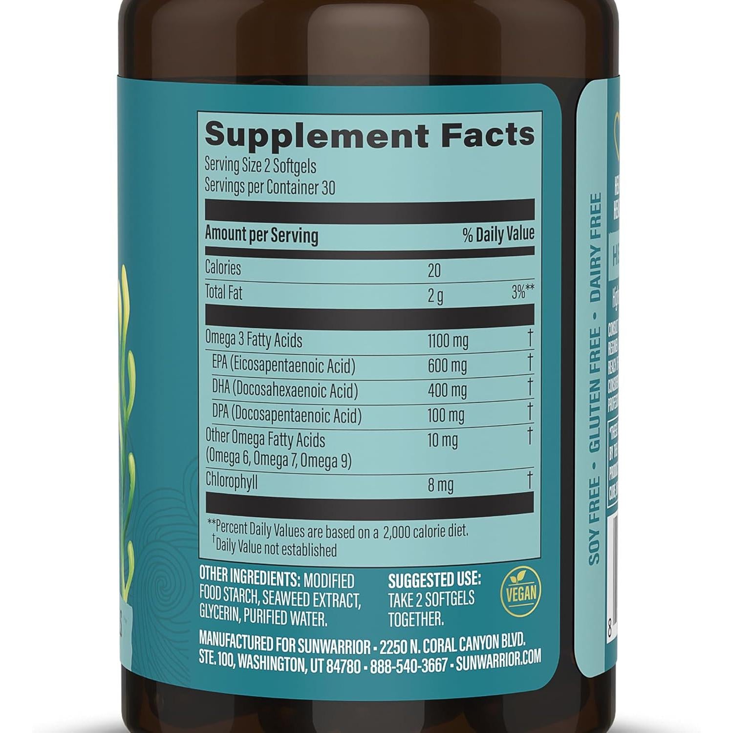 Sunwarrior Premium Omega-3 Vegan DHA & EPA-N101 Nutrition