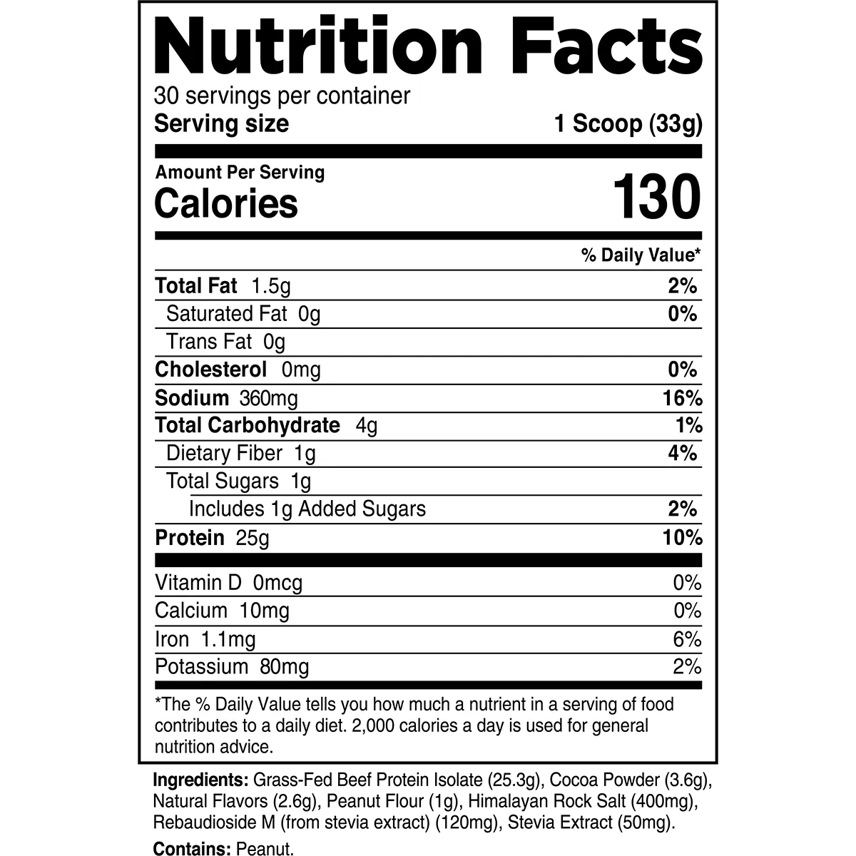 Transparent Labs 100% Grass-Fed Beef Protein Isolate-N101 Nutrition