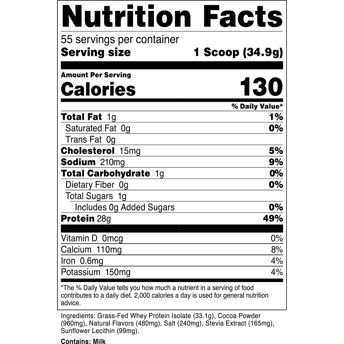 Transparent Labs 100% Grass-Fed Whey Protein Isolate-N101 Nutrition