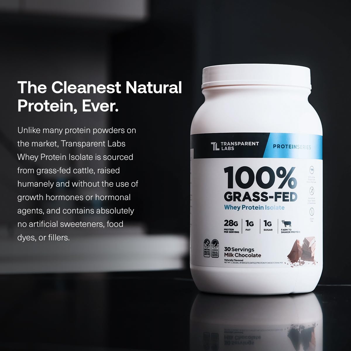 Transparent Labs 100% Grass-Fed Whey Protein Isolate (30 servings)-N101 Nutrition