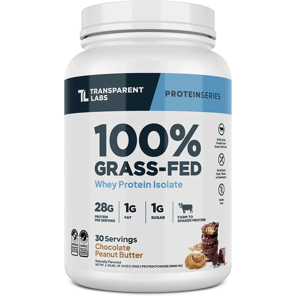 Transparent Labs 100% Grass-Fed Whey Protein Isolate-30 servings-Chocolate Peanut Butter-N101 Nutrition