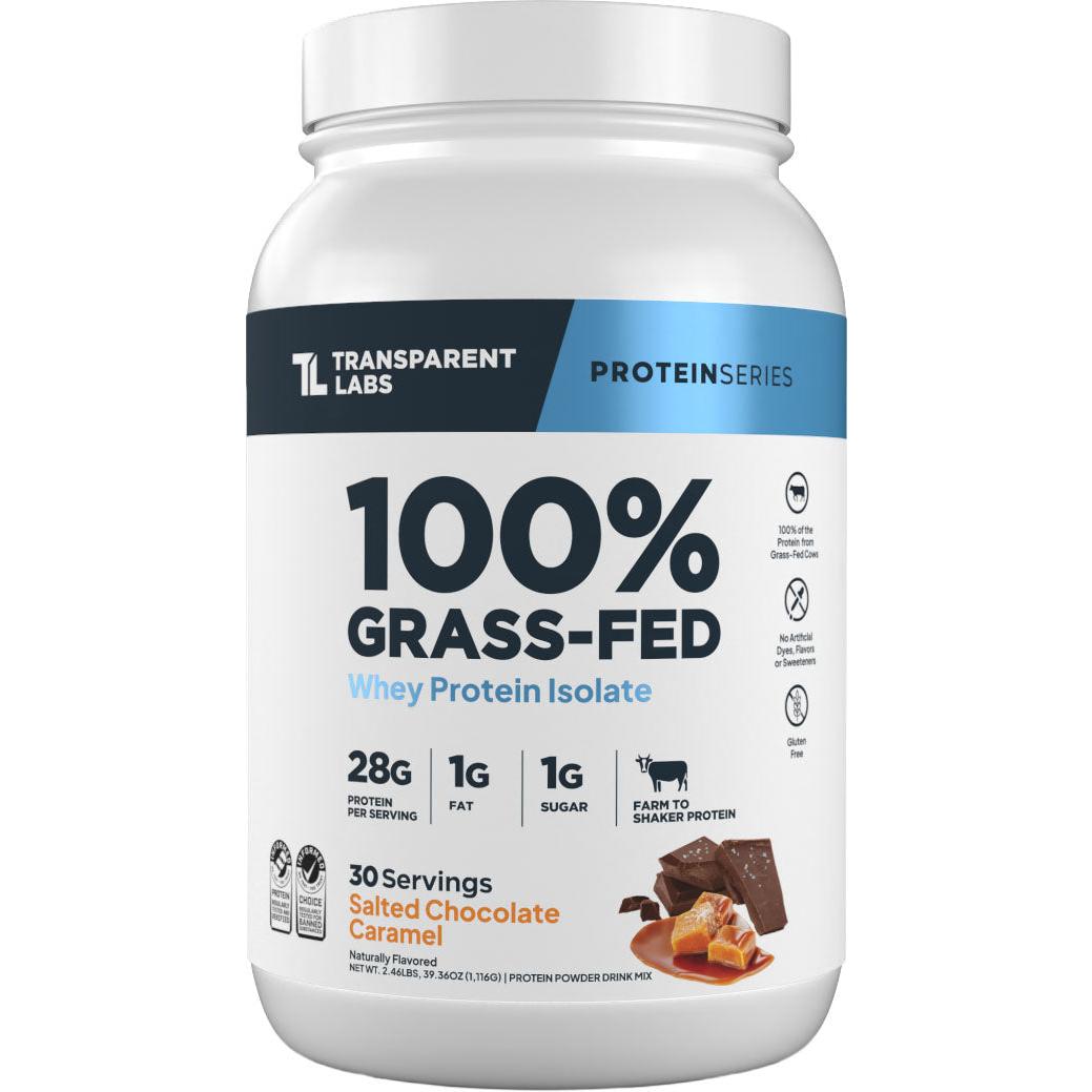 Transparent Labs 100% Grass-Fed Whey Protein Isolate-30 servings-Salted Chocolate Caramel-N101 Nutrition