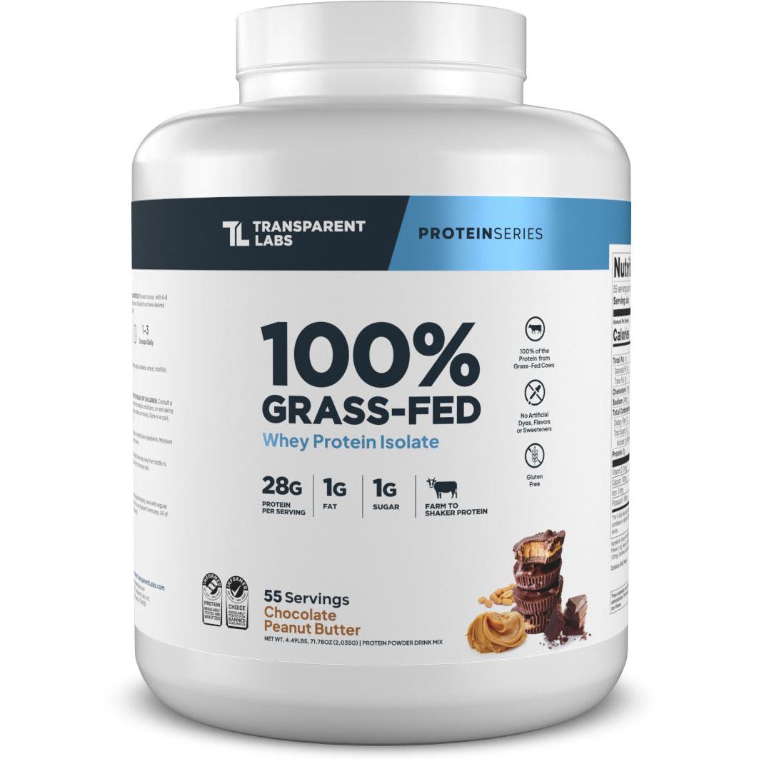Transparent Labs 100% Grass-Fed Whey Protein Isolate-55 servings-Chocolate Peanut Butter-N101 Nutrition