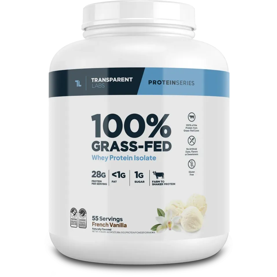 Transparent Labs 100% Grass-Fed Whey Protein Isolate-55 servings-French Vanilla-N101 Nutrition