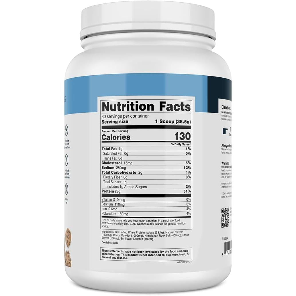 Transparent Labs 100% Grass-Fed Whey Protein Isolate-N101 Nutrition