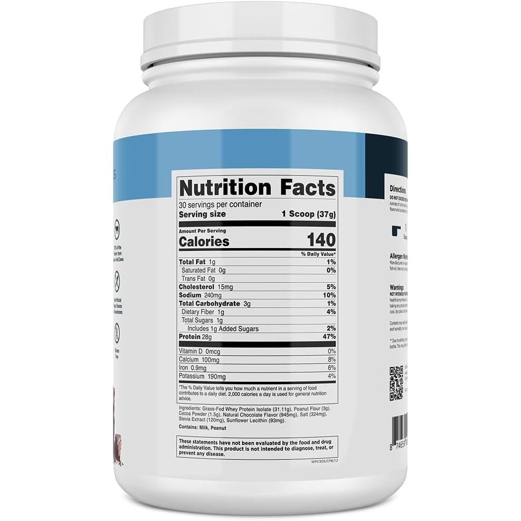 Transparent Labs 100% Grass-Fed Whey Protein Isolate-N101 Nutrition