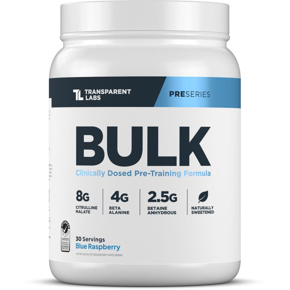 Transparent Labs BULK Clinically Dosed Pre-Training Formula-30 servings-Blue Raspberry-N101 Nutrition