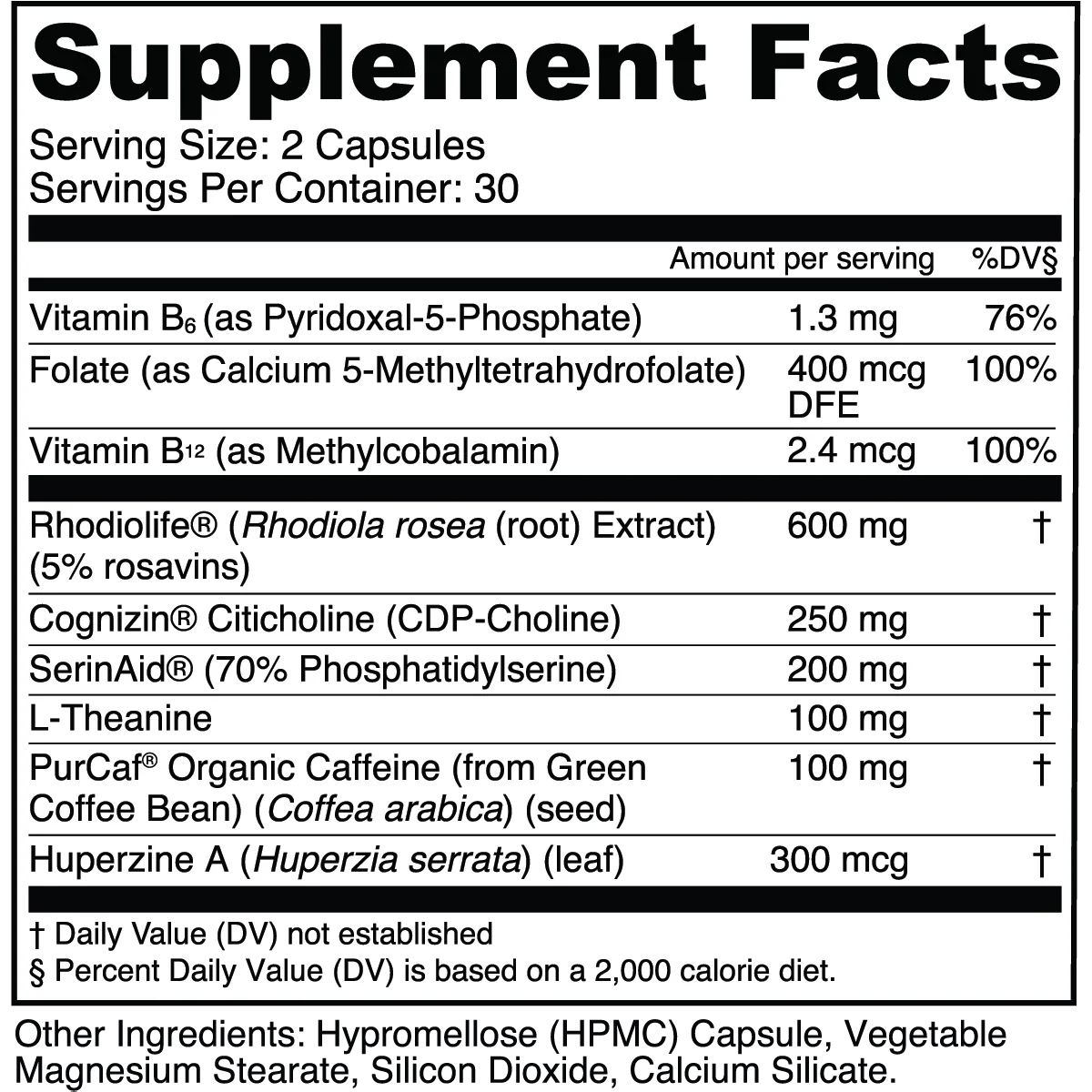 Transparent Labs Cognition-N101 Nutrition