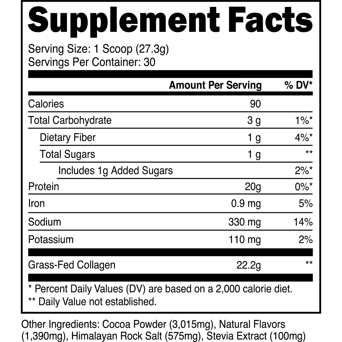 Transparent Labs Grass-Fed Collagen-N101 Nutrition