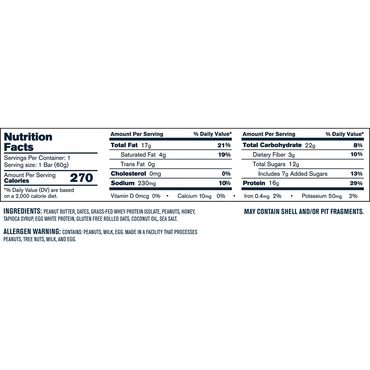 Transparent Labs Grass-Fed Protein+ Bars-N101 Nutrition