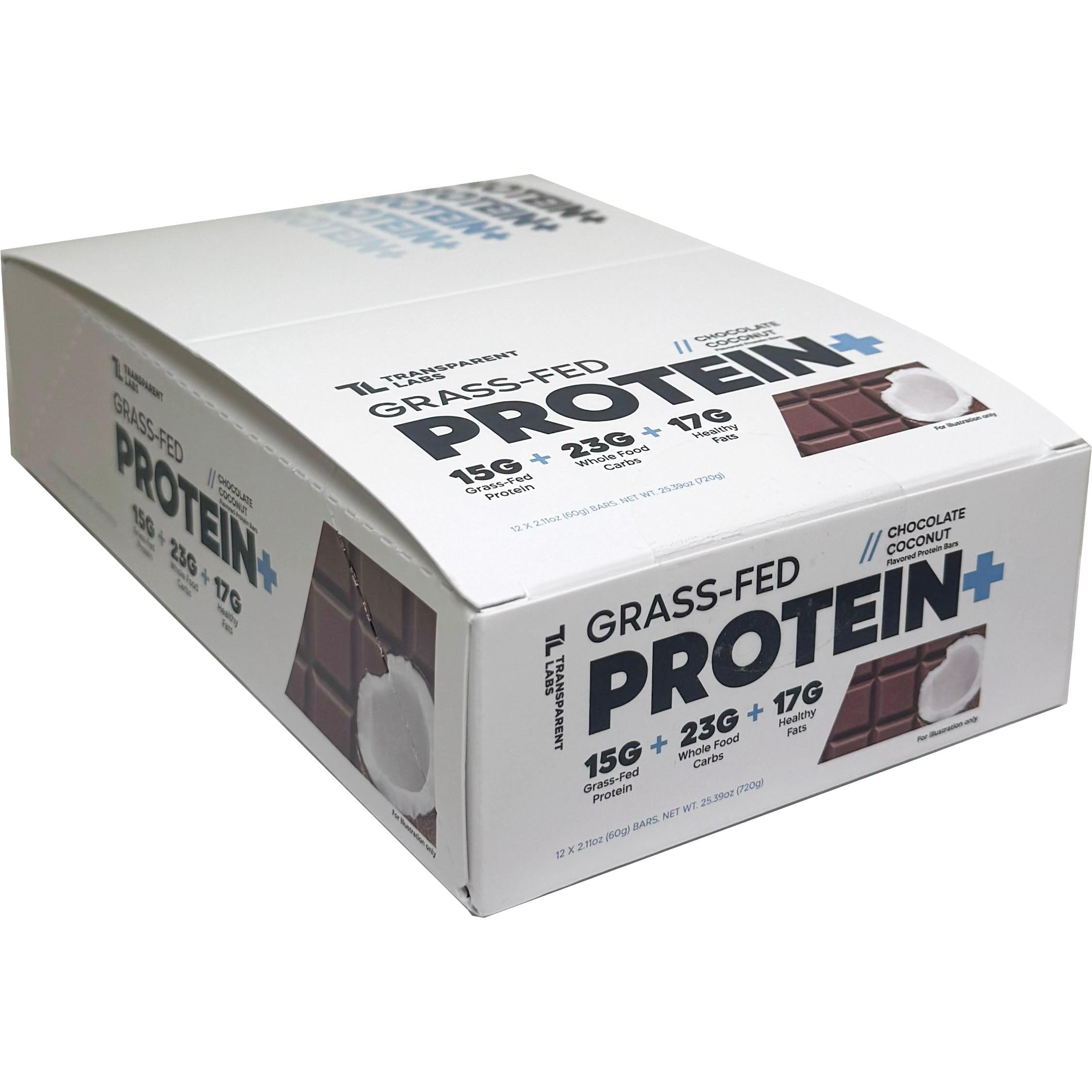 Transparent Labs Grass-Fed Protein+ Bars-Box (12 bars)-Chocolate Coconut-N101 Nutrition