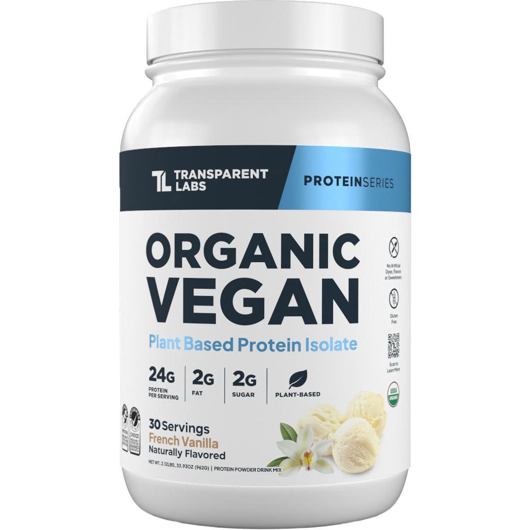 Transparent Labs Organic Vegan Protein Isolate-30 servings-French Vanilla-N101 Nutrition