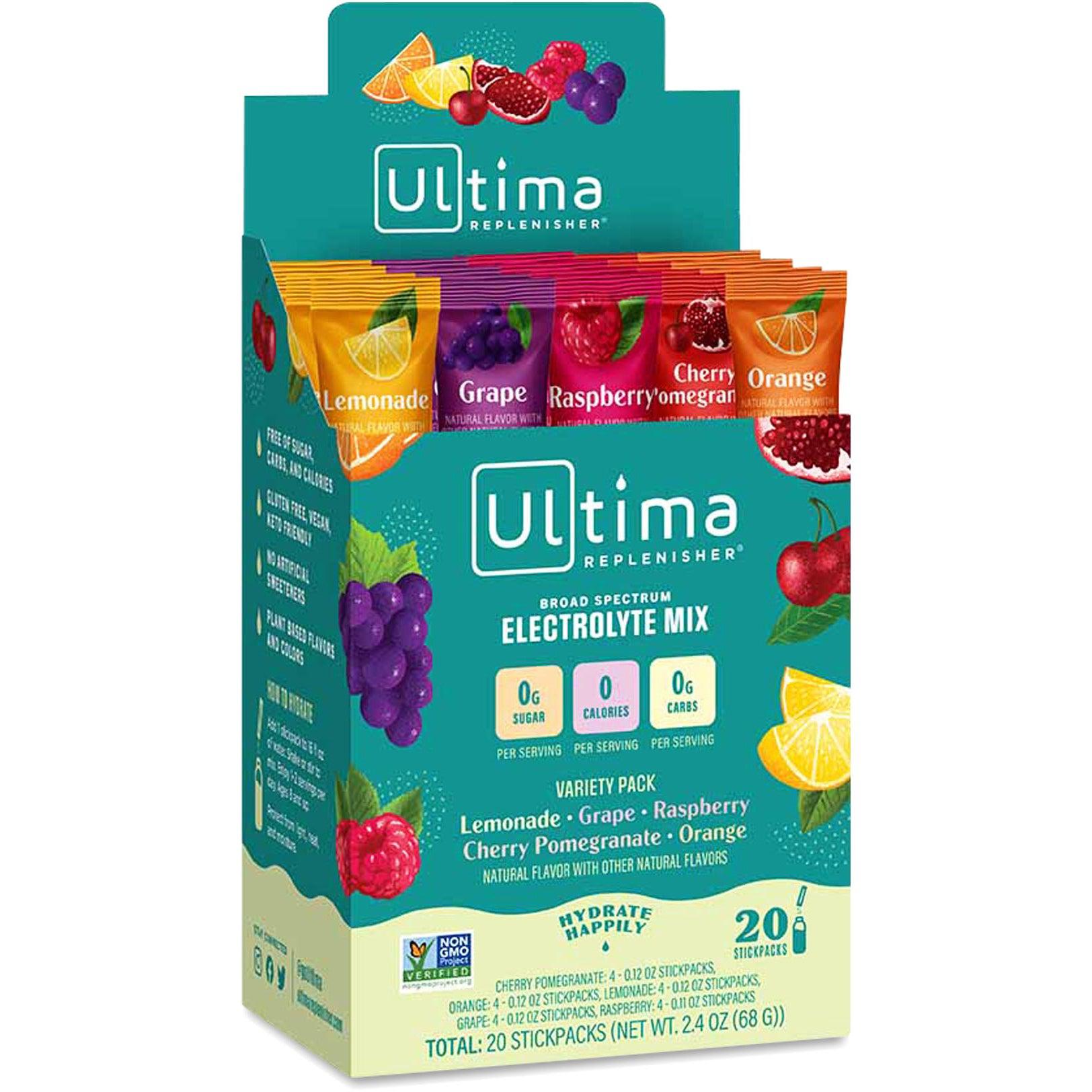 Ultima Replenisher Electrolyte Drink Mix Variety Stickpacks-20 stickpacks-N101 Nutrition