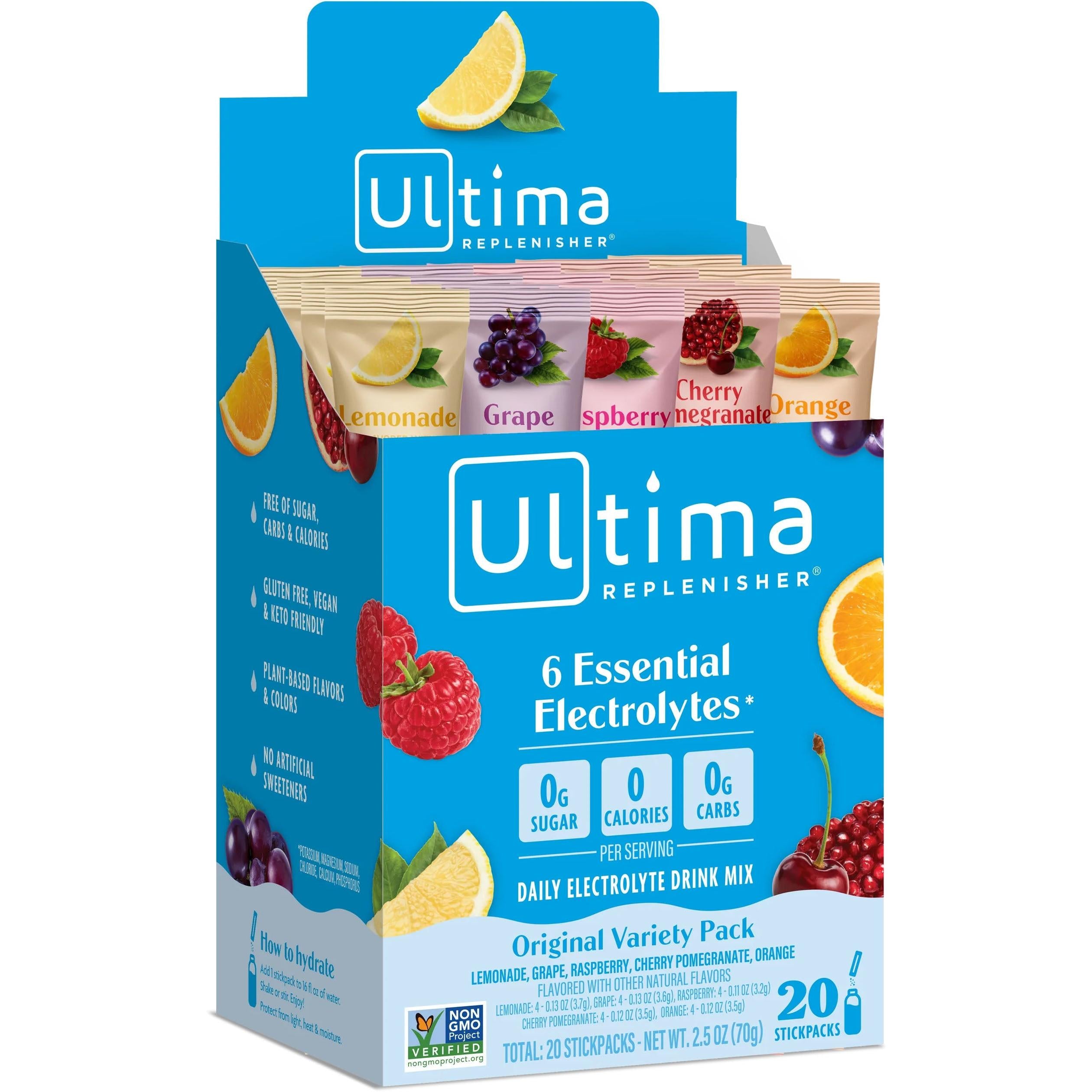 Ultima Replenisher Electrolyte Drink Mix Variety Stickpacks-20 stickpacks-N101 Nutrition