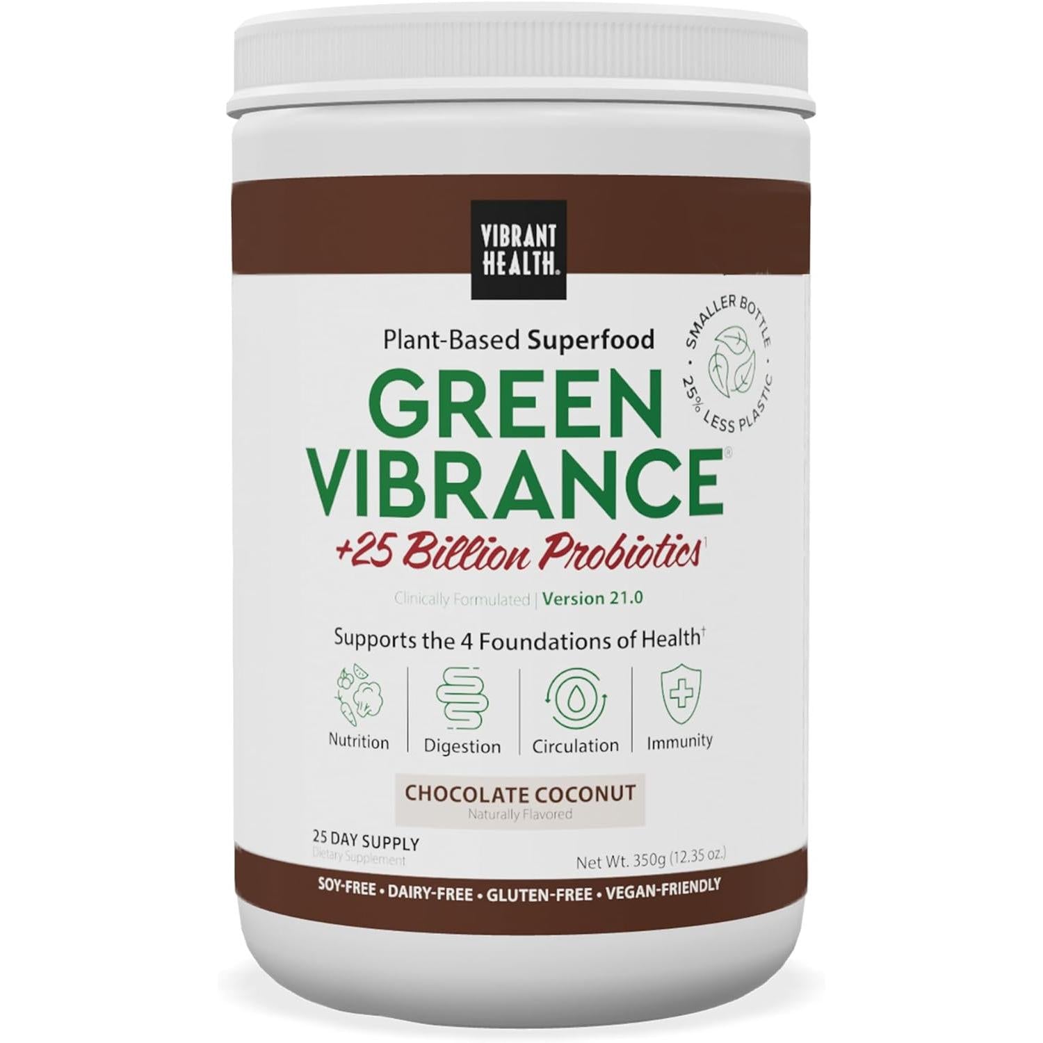 Vibrant Health Green Vibrance Chocolate Coconut-25 servings-N101 Nutrition