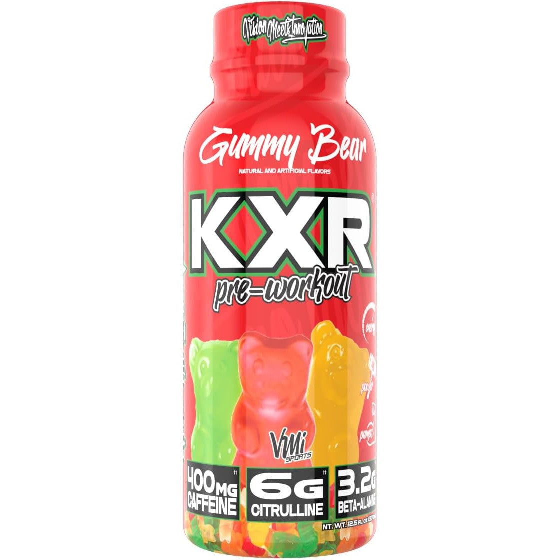 VMI Sports KXR Pre Workout RTD-Bottle (12.5 fl oz / 355 mL)-Gummy Bear-N101 Nutrition