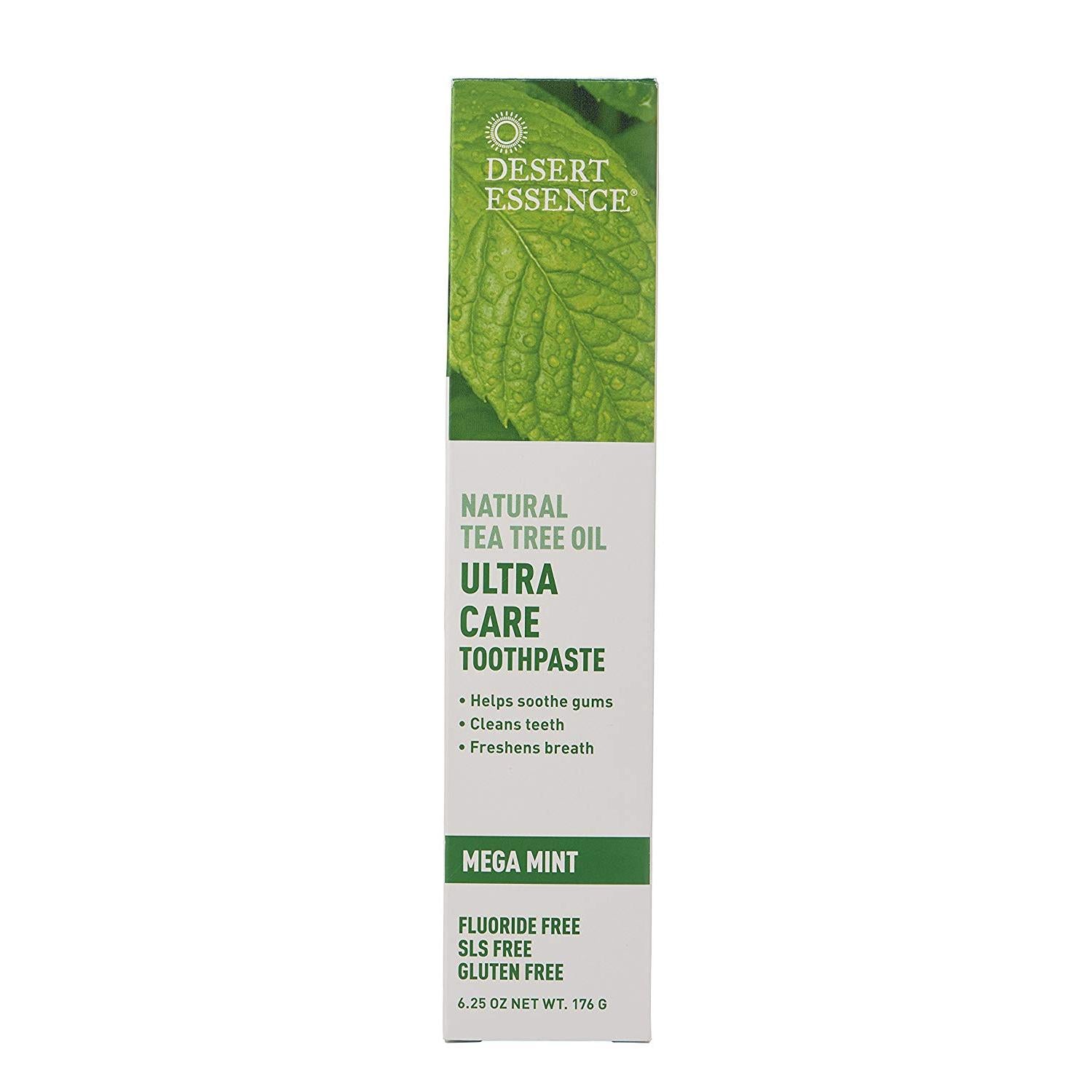 Desert Essence Natural Tea Tree Oil Ultra Care Toothpaste Mega Mint-6.25 oz (176 g)-N101 Nutrition