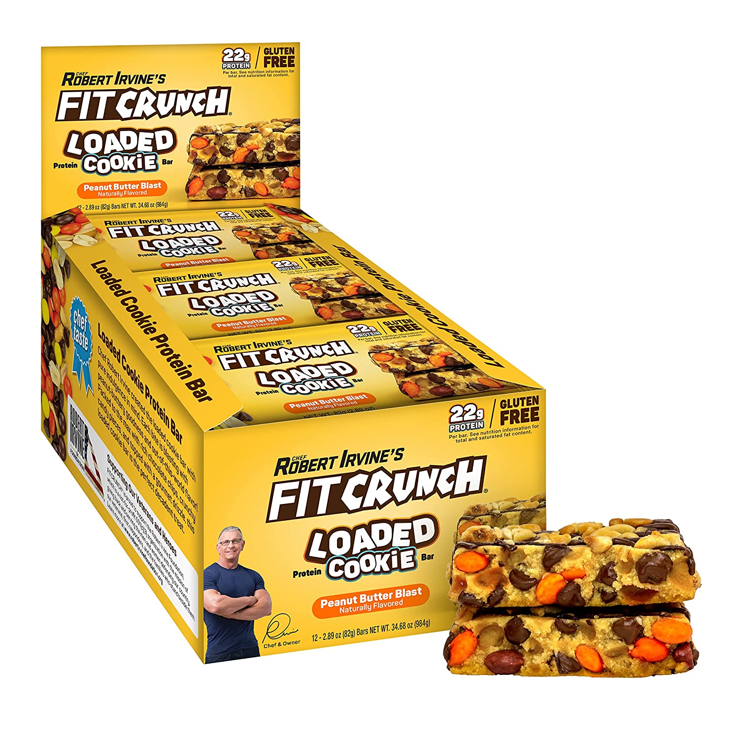 FITCRUNCH Loaded Cookie Protein Bars-Box (12 bars)-Peanut Butter Blast-N101 Nutrition