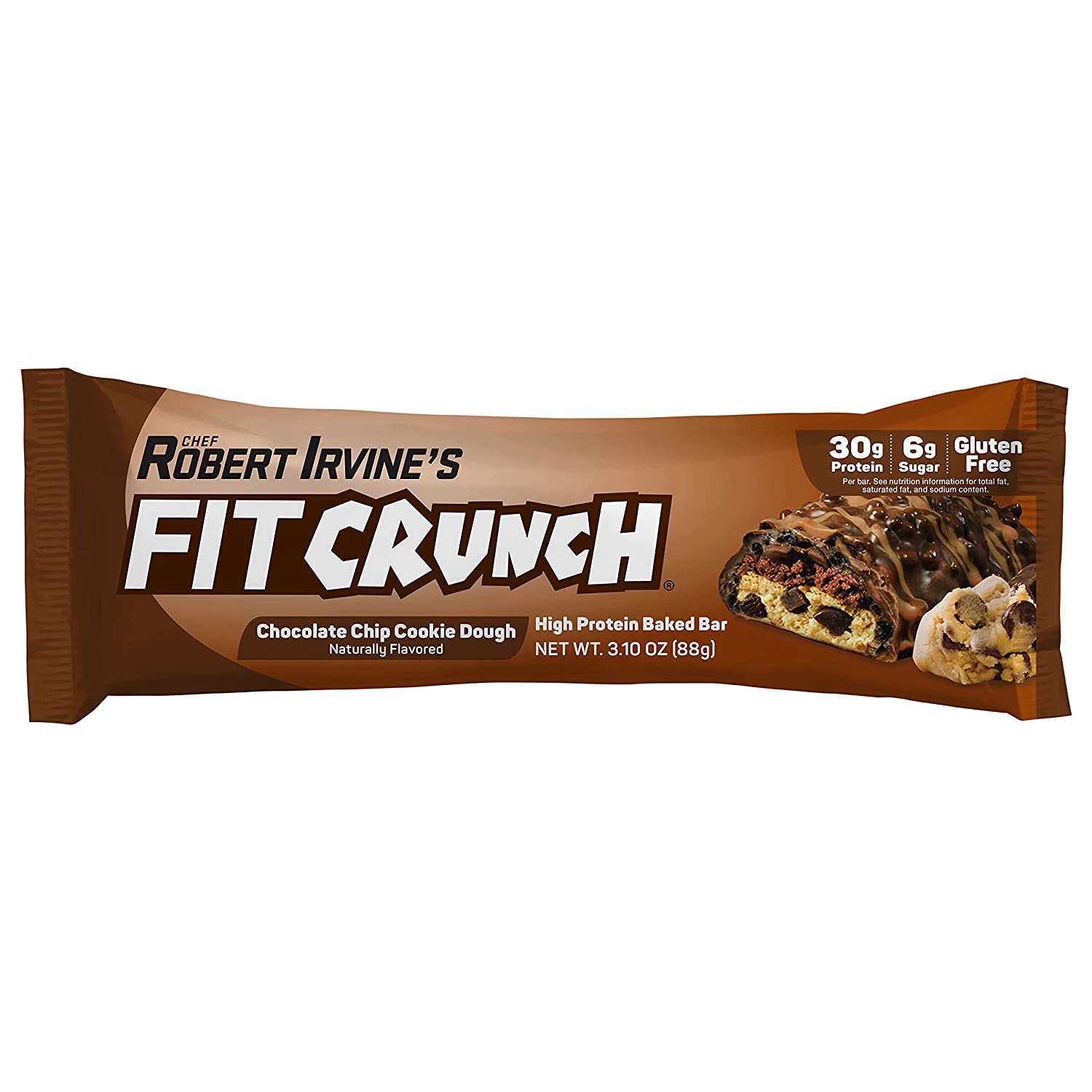 FITCRUNCH Protein Bars-Single Bar (88 g)-Chocolate Chip Cookie Dough-N101 Nutrition