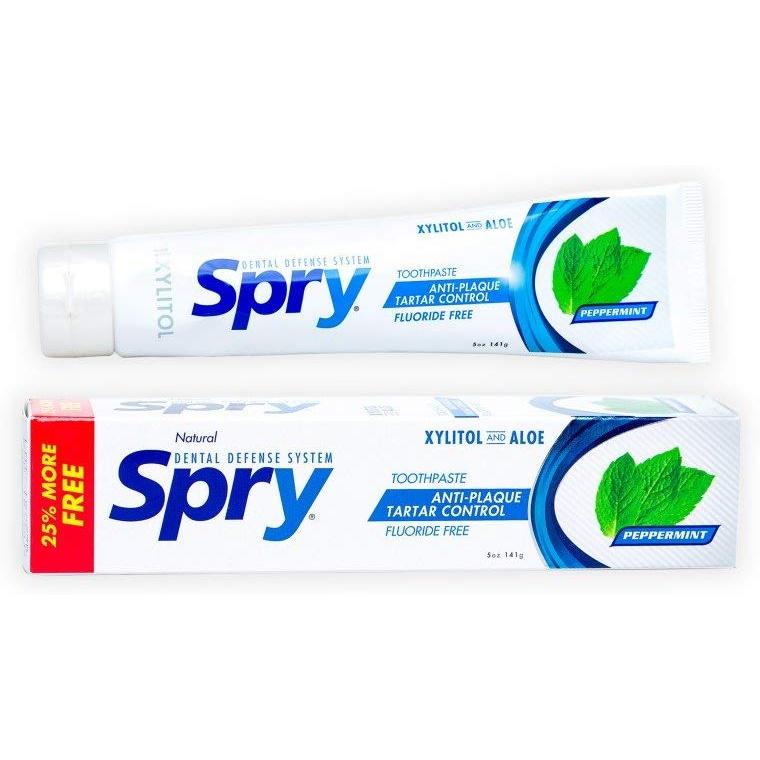 Spry Xylitol Toothpaste Fluoride Free - Peppermint-4 oz (113 g)-N101 Nutrition