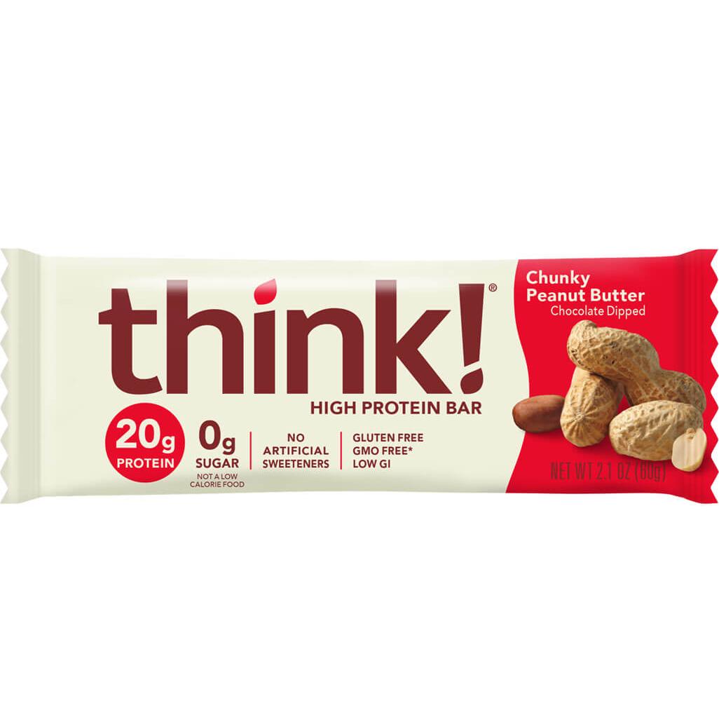 think! High Protein Bars-Single (60 g)-Chunky Peanut Butter-N101 Nutrition