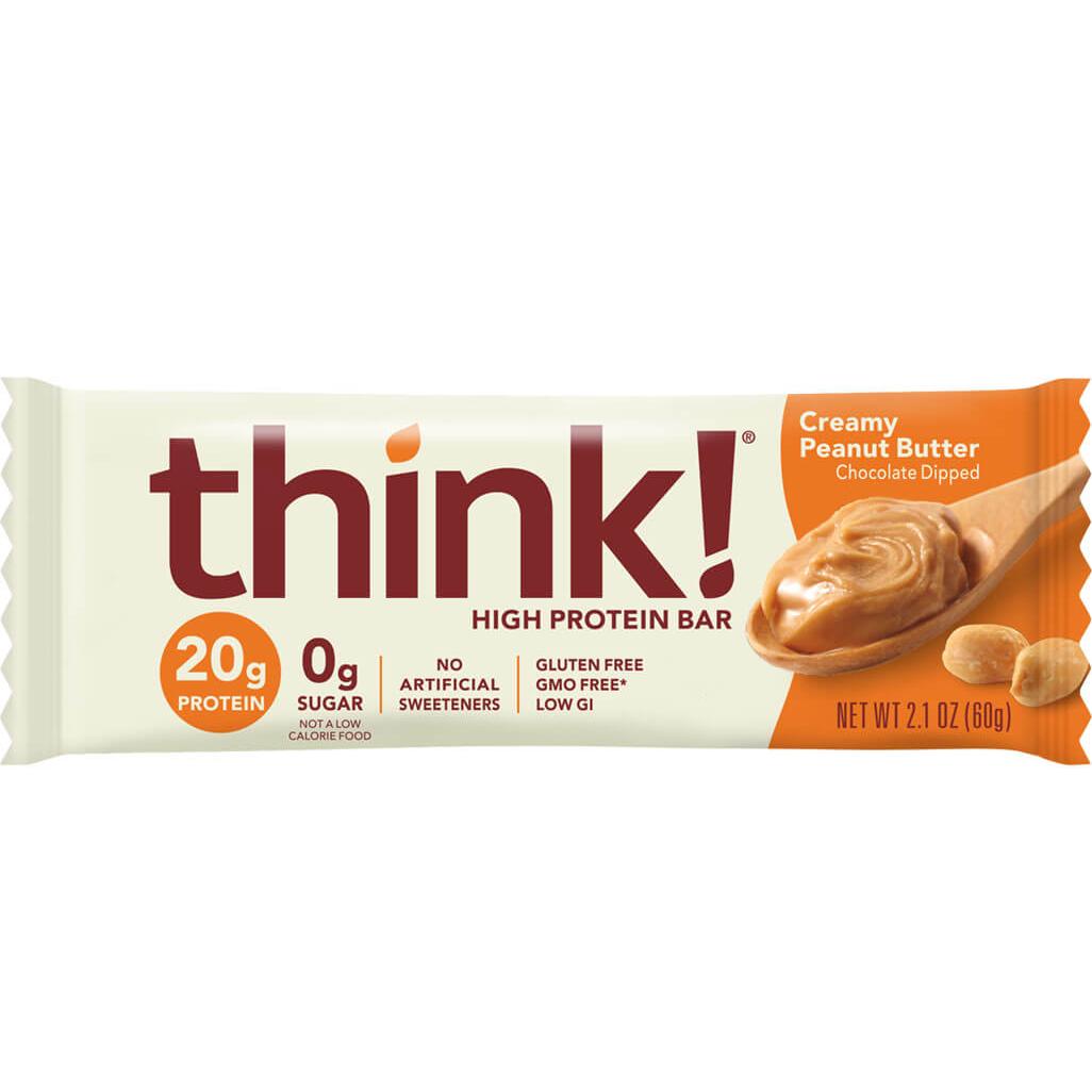 think! High Protein Bars-Single (60 g)-Creamy Peanut Butter-N101 Nutrition