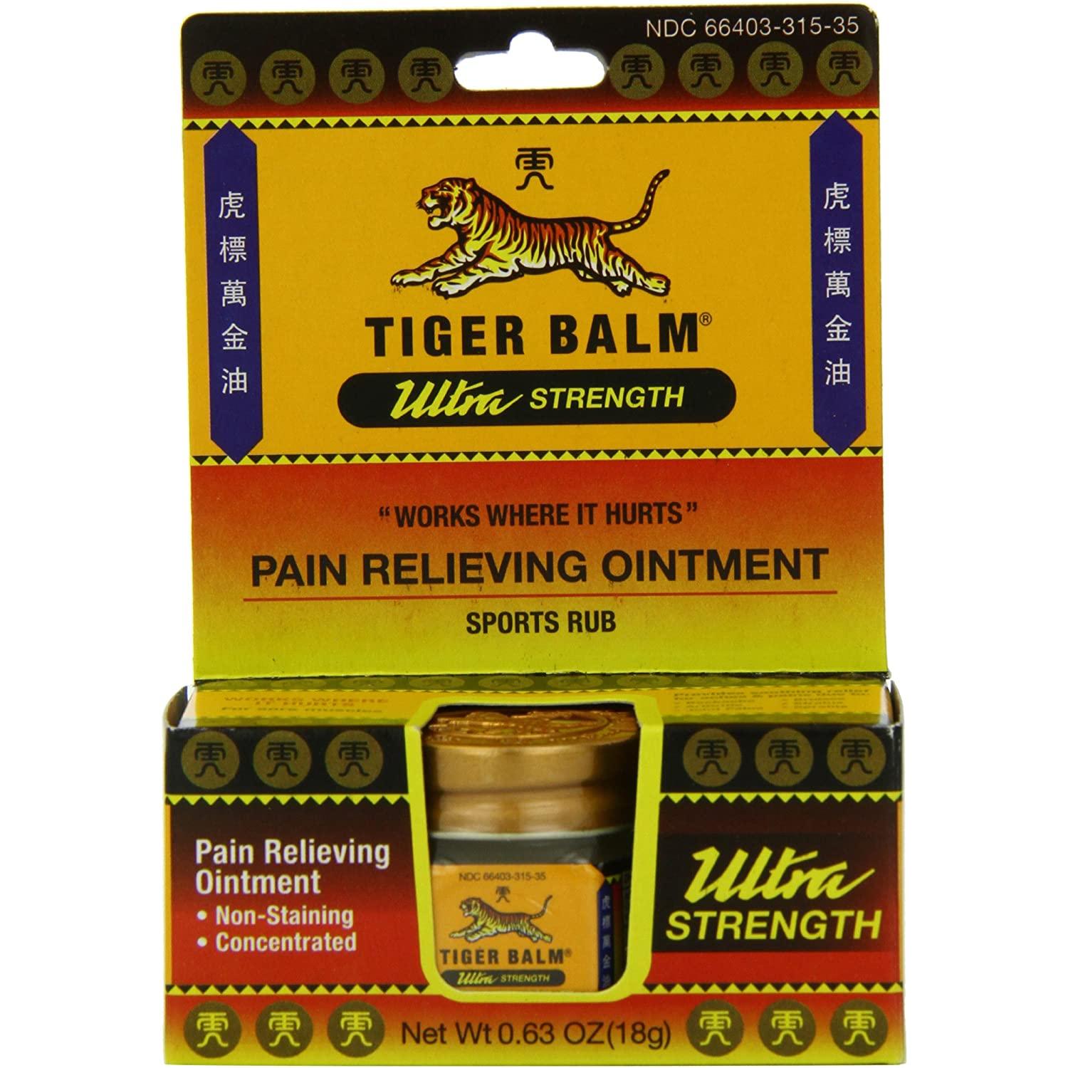 Tiger Balm Pain Relieving Ointment Ultra Strength-0.63 oz (18 g)-N101 Nutrition